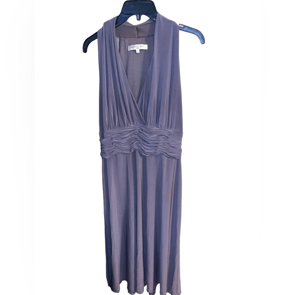 Evan Picone sz 14 jersey halter top dress fit flare poly spandex pullover‎